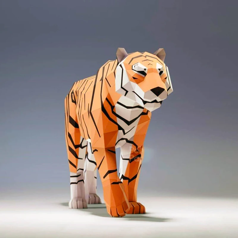 136cm Big Tiger Paper Model Home Decor Corridor Ornament Porch Decoration Papercraft 3D DIY Hand Made Creative Puzzles Toys