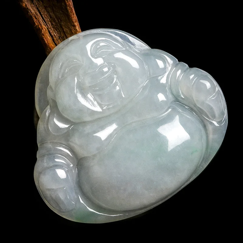 Hot Sale Natural Feitsui Buddhle Sculpture Male Pendant for Women Jade Necklace Parent-Child