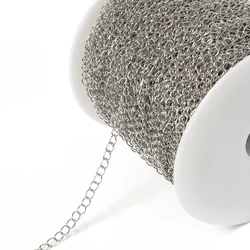 10meters/roll 3x4mm Stainless Steel Chain Bulk Chain Wholesale Necklace Bracelet Extension Chain For Jewelry Making DIY Material