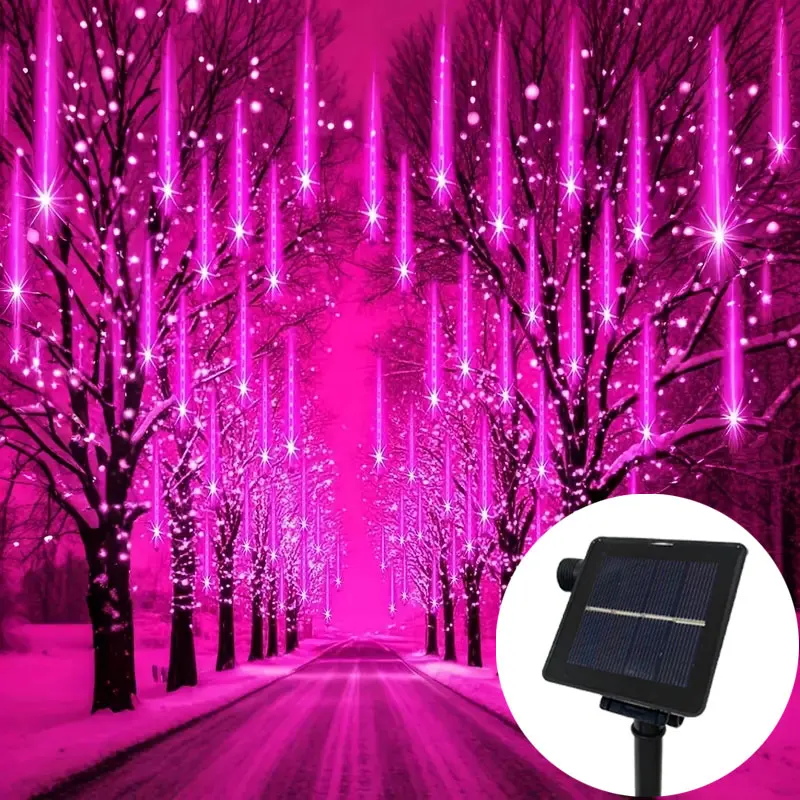 

1pc Solar LED Meteor Shower Rain Lights Waterproof Falling Raindrop Fairy String Light for Christmas Wedding Party Decor 30/50CM