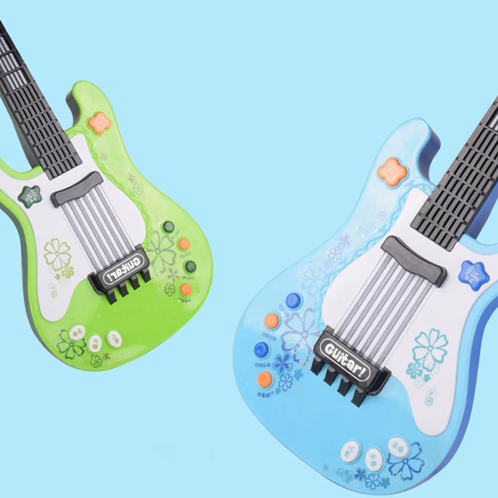 Chitarra elettronica per bambini blu per l'educazione precoce Apprendimento della musica Colore Forma Cognizione Strumento musicale Regalo