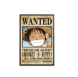 One Piece Anime Canvas Wall Art Retro Luffy Zoro Wanted Bounty Poster Canvas Painting Home Bar Bedroom Decoration