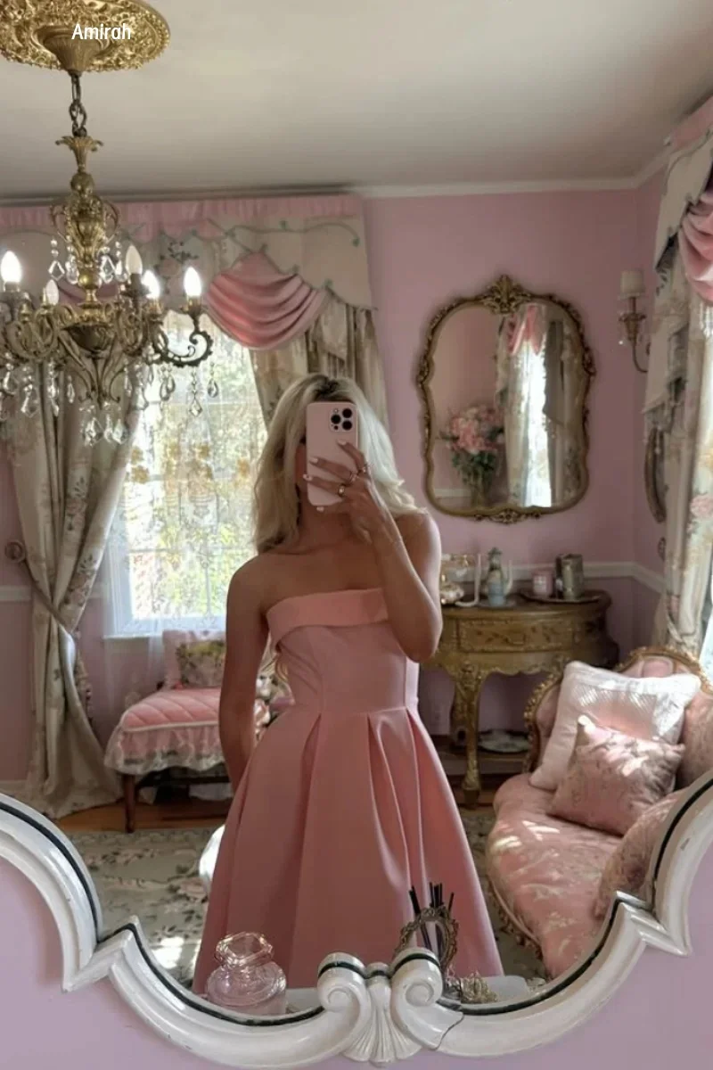 アミラ スウィート ピンク プロムドレス ライン A 特別な機会のためのオーダーメイドのオケージョンドレス エレガントなガウン カスタムメイドのイブニングドレス 2025