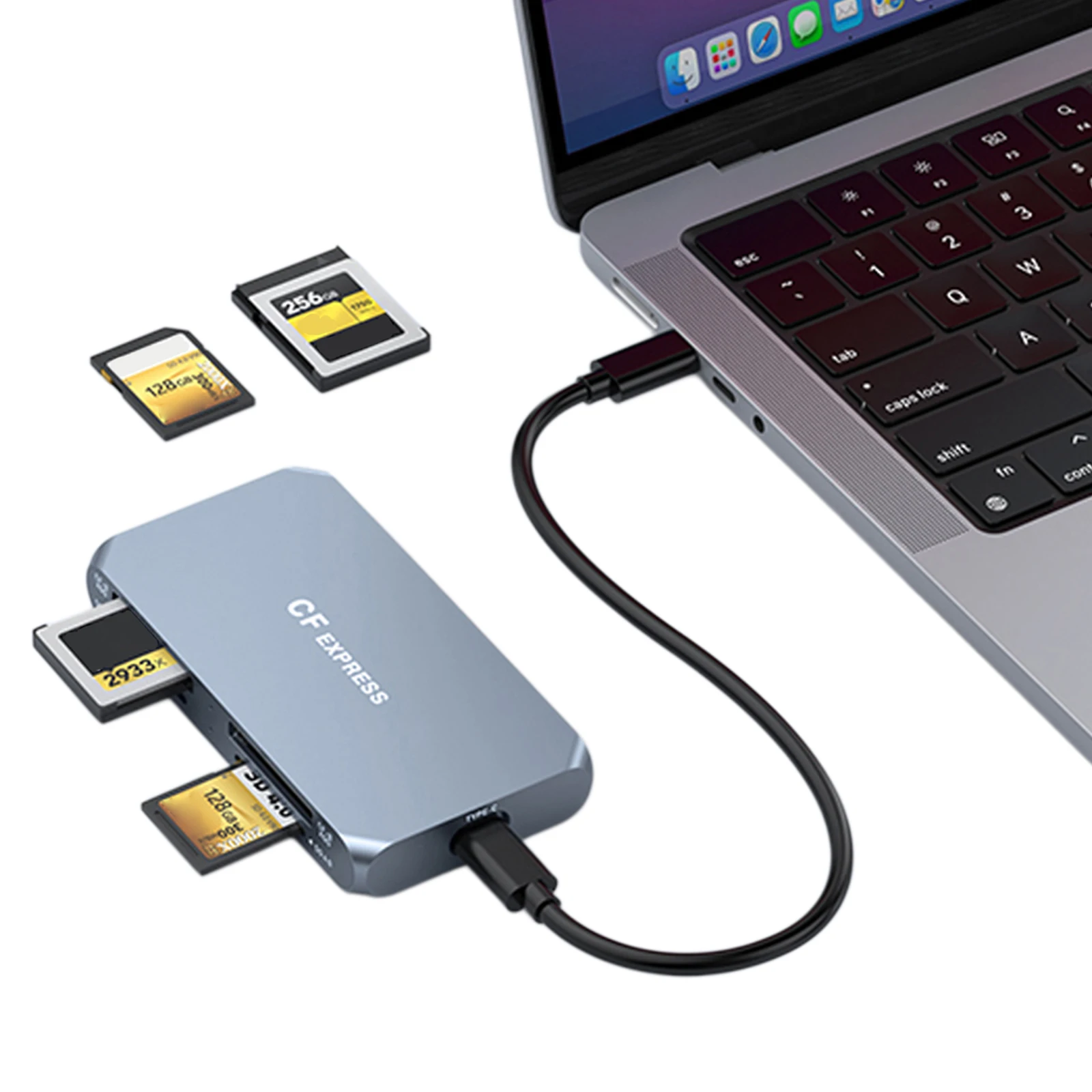 

CFexpress Adapter Dual SD 4.0 Slot Ultra Transfer Speed 10Gbps USB 3.2 Gen 2 Hub for CF Express Type B/XQD/SD/SDHC/SDXC/SDUC