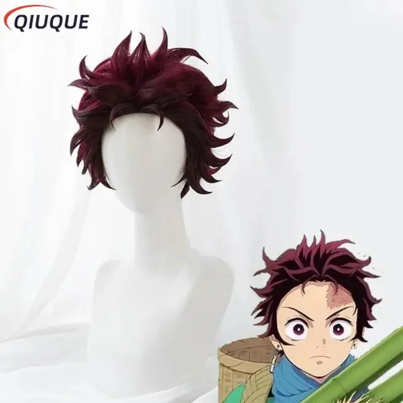 Silisili AAdult/Kids Kamado Tanjirou Costume Cosplay Parrucca Scarpe Kimono Mantello Verde Orecchini Adesivi per tatuaggi 2025 ☆   Nuovo