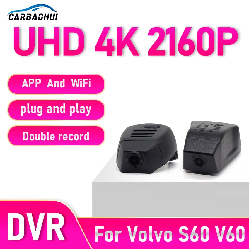 

New! Plug and play Car DVR Video Recorder 4K Dash Cam Camera For Volvo S60 V60 2019-2026, Factory Look Dashcam, WIFI APP Connect