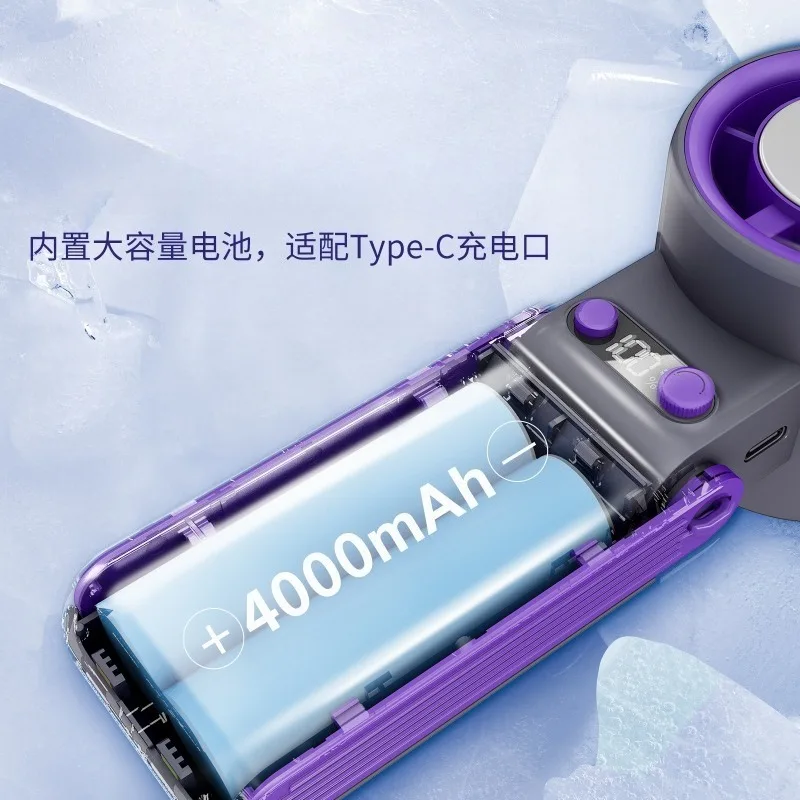 USB Rechargeable Foldable Neck & Desktop Mini Fan Ice Cooling High Speed Portable Long Lasting Handheld Cooler