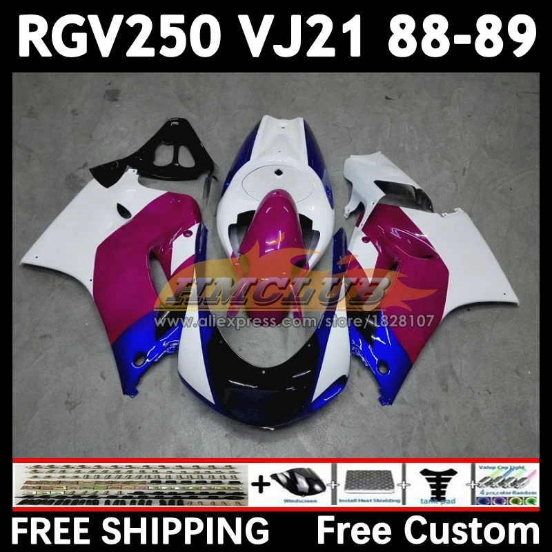 Body Kit For SUZUKI SAPC VJ21 RGV250 88 89 18No.14 RGVT250 VJ 21 RGV-250 rose blue RGVT RGV 250 CC 1988 1989 Full Fairing Set