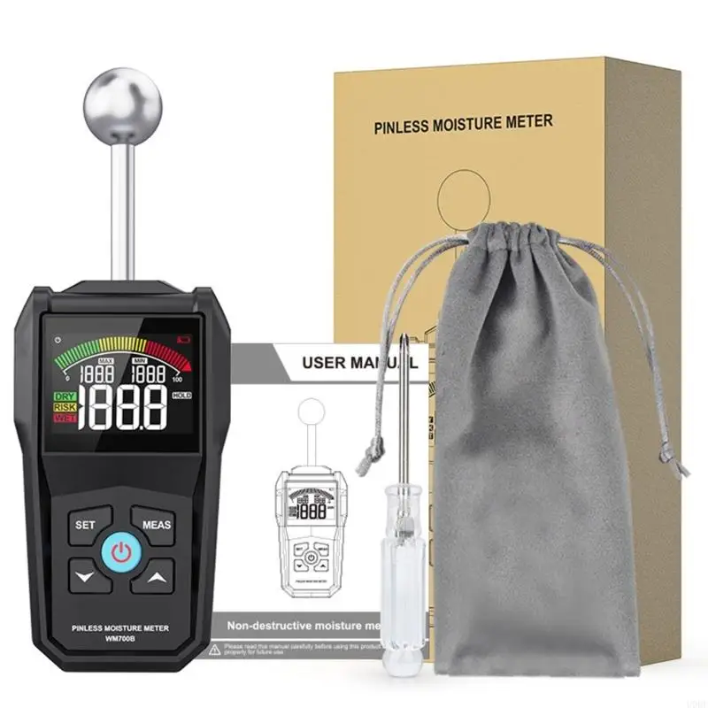 

U0DF Flooring Moisture Meter With Visual Audios Alerts 30Min Power Savings Mode