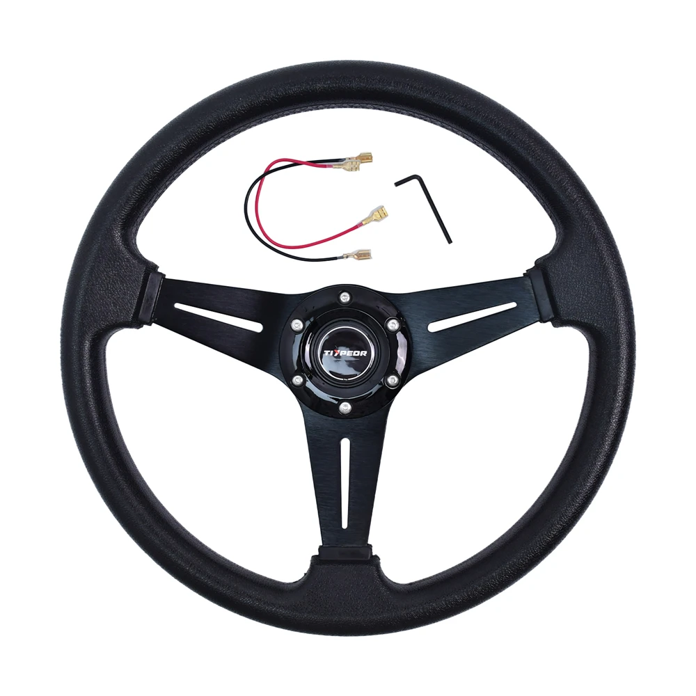 

TIYPEOR 350mm/14inch 6 Holes Racing Steering wheels for Golf Cart