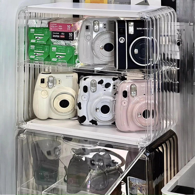 Polaroid Camera Storage Box Display Rack Transparent Digital Camera Dust Cabinet Lens Accessories Organizer Desktop Storage Box
