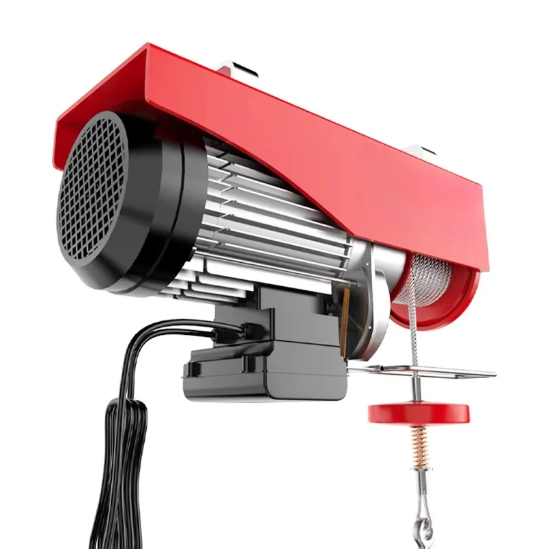 Portable Mini Electric Wire Rope Hoist Remote Control Aluminum Fast 18m/min Lifting Speed Home Garage Workshop CE Certified