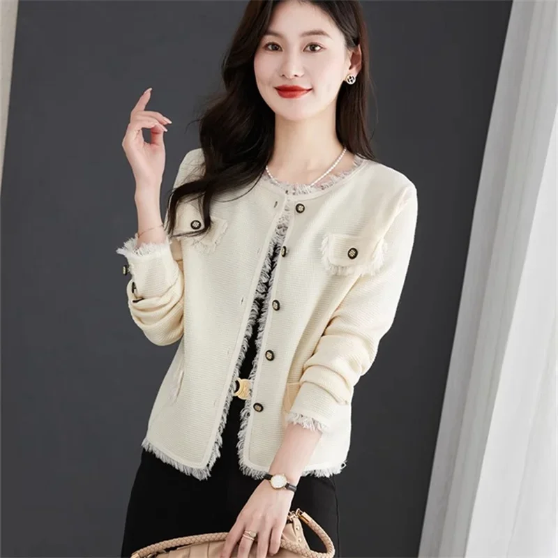 Women Knitted Cardigans Autumn Winter Elegant Gentle All-match Tassel Design Fashion Ladies Popular 2024 Temper Sweaters New