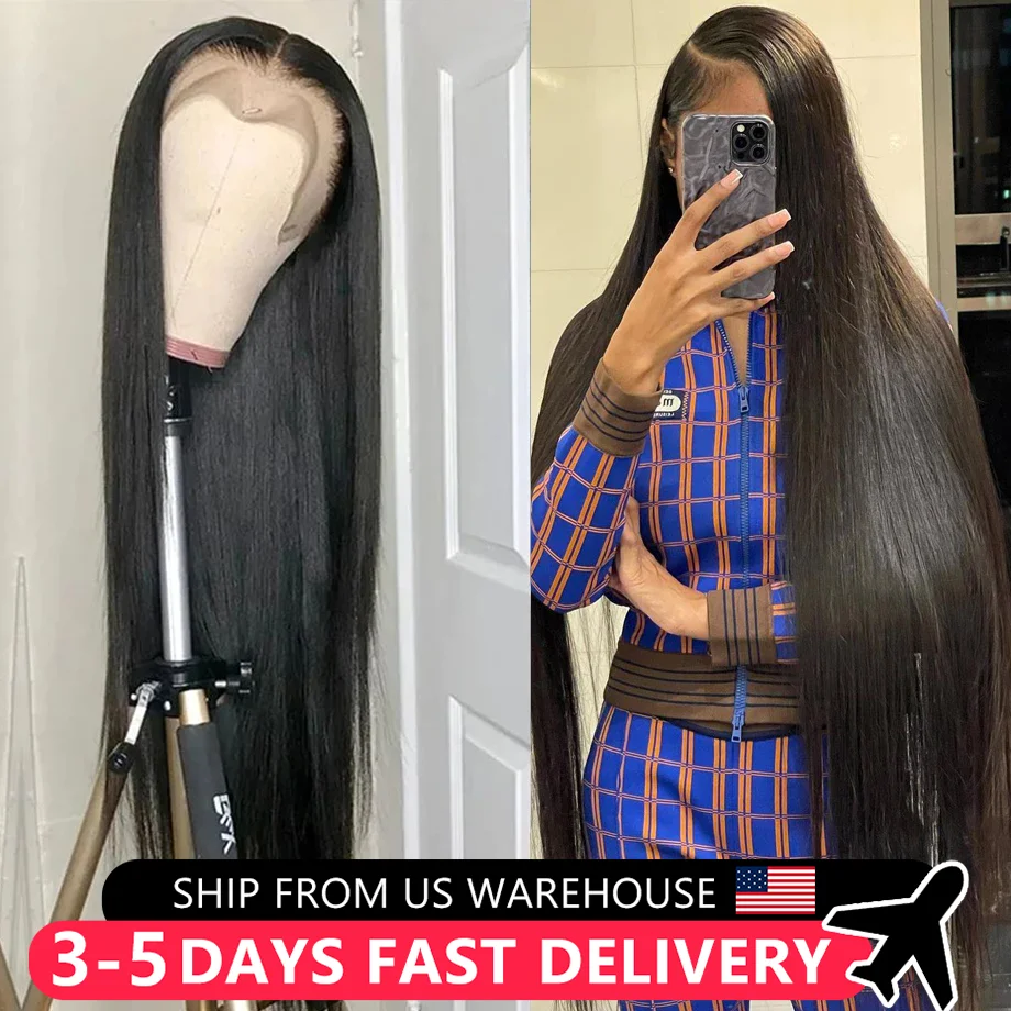 Bone Straight 13x4 13x6 Lace Frontal Wig Human Hair 30 32 Inch Lace Front Wigs For Women Indian Pre Plucked 4x4 Lace Closure Wig