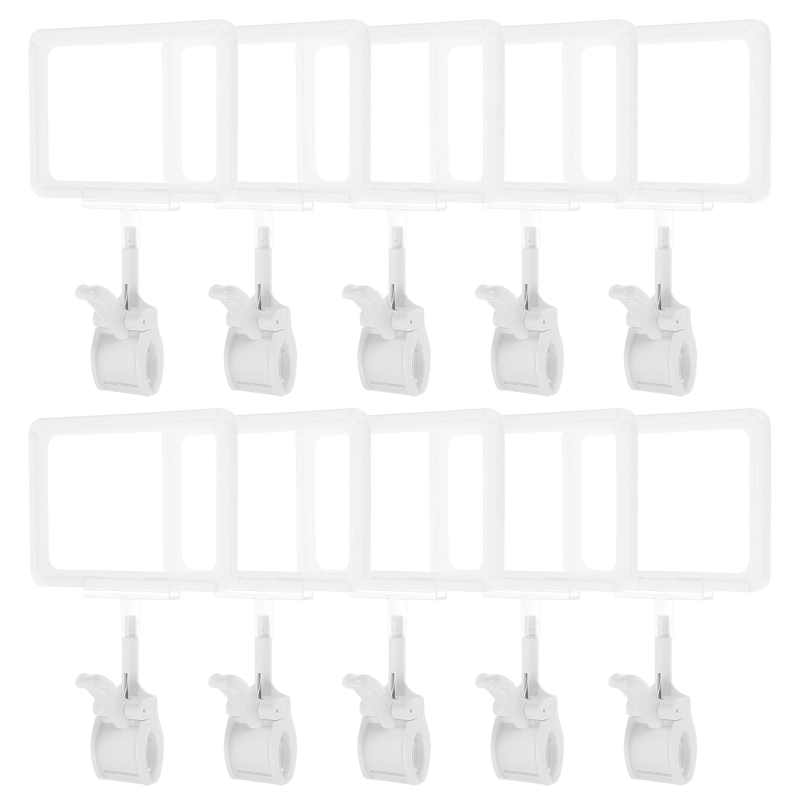 

15 Set Double Sided Price Tag Card Protector with Clamp Commodity Office Sign Holder for Desks