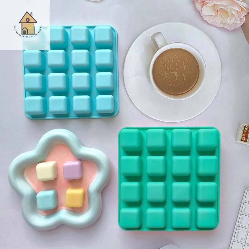 

16 Cavity Square Ice Grid Cake Baking Silicone Mold DIY Chocolate Cake Biscuit Candy Pudding Truffles Brownie Baking Mold