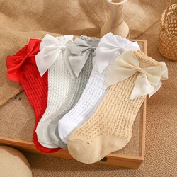 Baby Boy  Floor Ventilate Socks Children's Bow Solid Color Medium Stockings Sock Stuff Accessories Newborn Clothing Girl Cotton