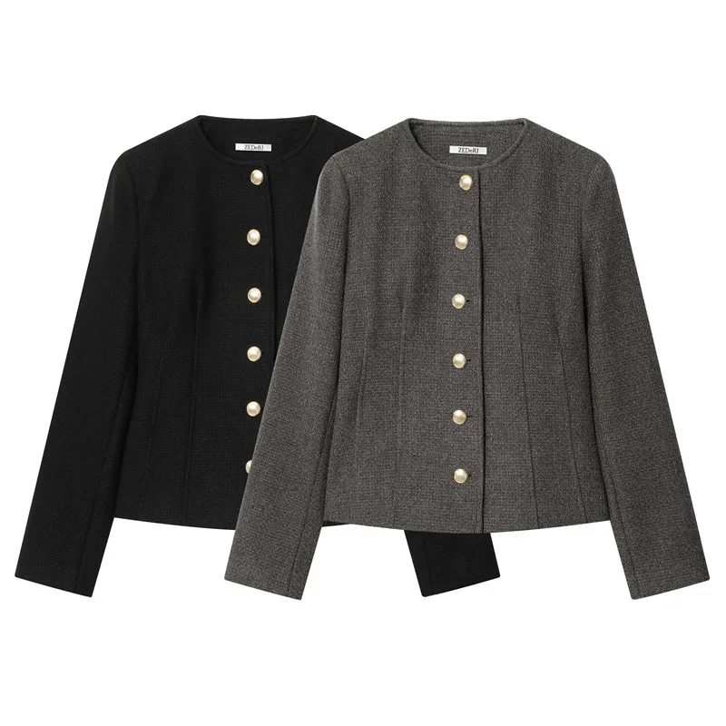 Spring New Women's Fashion Casual Loose Versatile Crew Neck Blazer