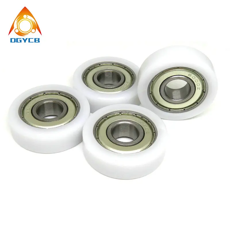 4pcs 8x26x8mm Plastic Coated Rollers 8*26*8 Nylon Flat Guide Wheel BS60826-8 POM Embedded 608 Bearing OD 26mm Drawer Pulley