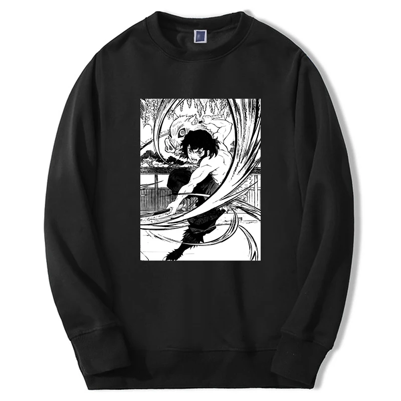 

Demon Slayer Anime Hoodies Men Women Inosuke Manga Anime Graphic Sweatshirt Fashion Crewneck Long Sleeve Sudaderas Streetwear