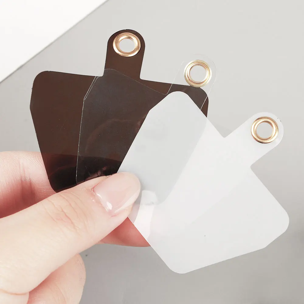 Mobile Phone Strap Replacement Plastic Card With Metal Ring To Hook Cord Universal Pendant Transparent Clip For iPhone Xiaomi