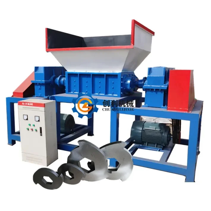 Two Shaft Automatic High Efficiency Hard Plastic Bumper Crusher Shredder Mini Roller Scrap Metal Shredder