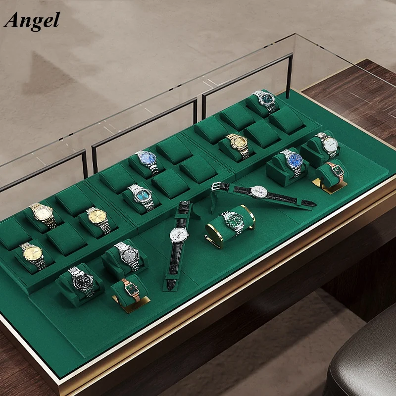 

High-end jewelry display stand a number of watch display tray microfiber watch pillow bag display props