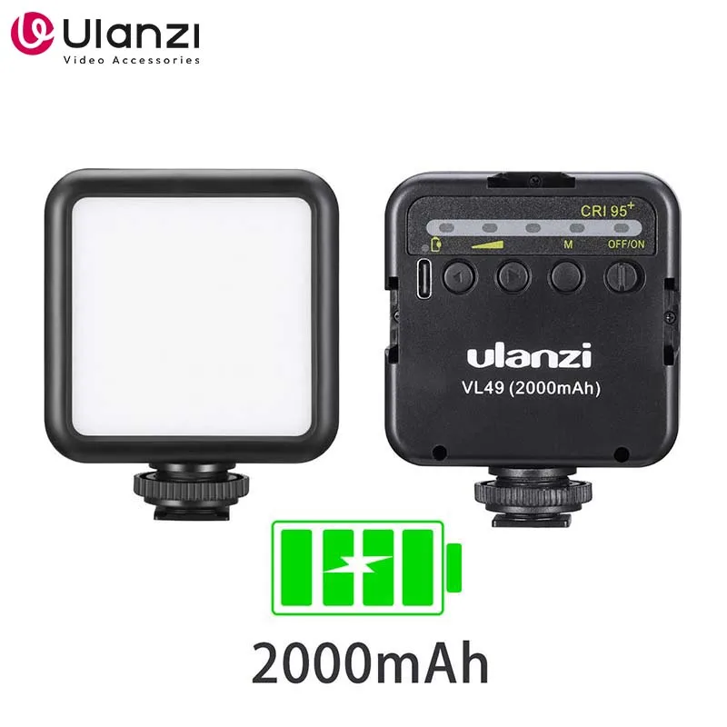 Ulanzi Vl49 Mini LED Video Light 2000mAh 5500K Fill Light for Camera Smartphone Photography Video Light Camera Light