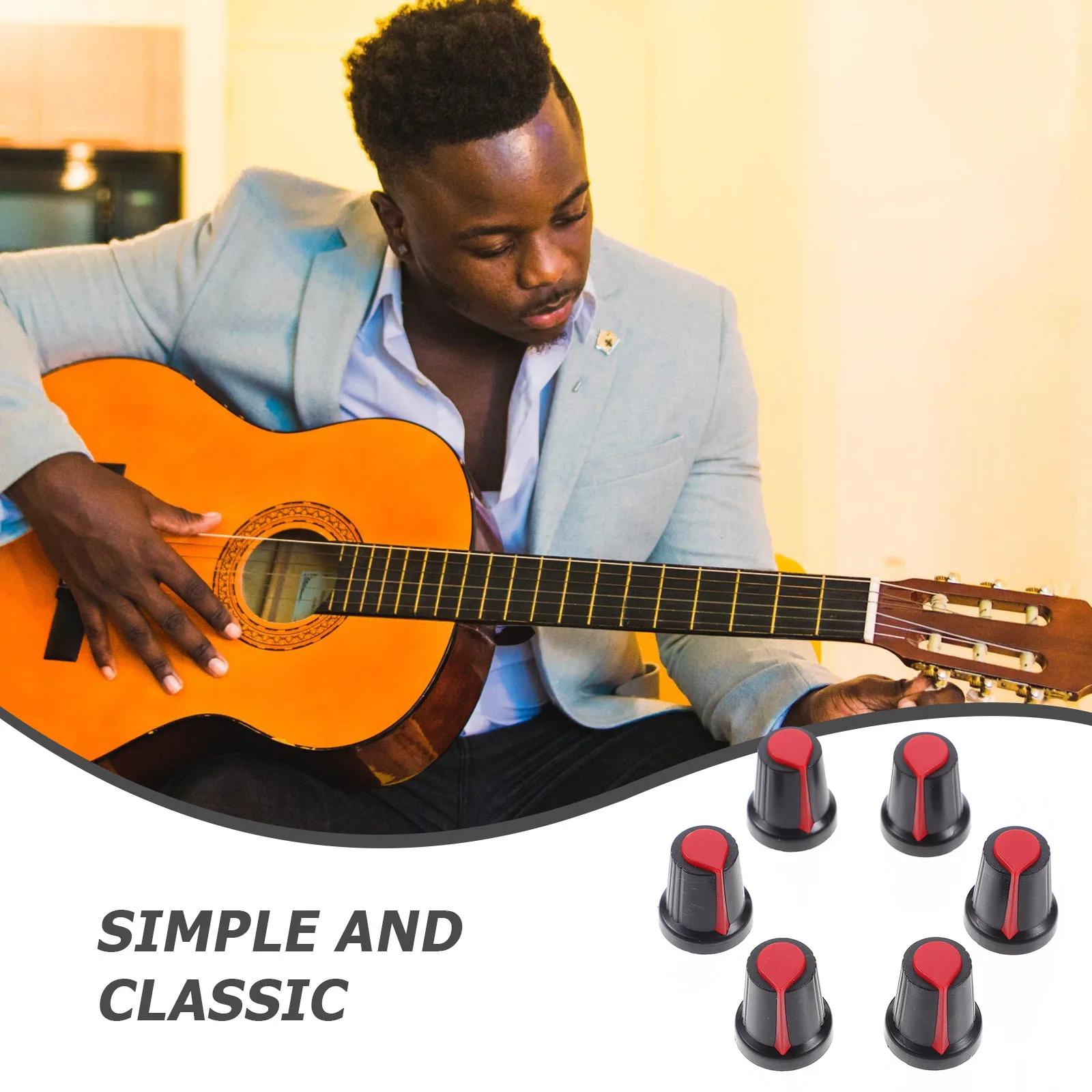 

50pcs Potentiometer Knob Cap Professional Instrument Control Replacement For Guitar Volume Amplifier Switch Compatible