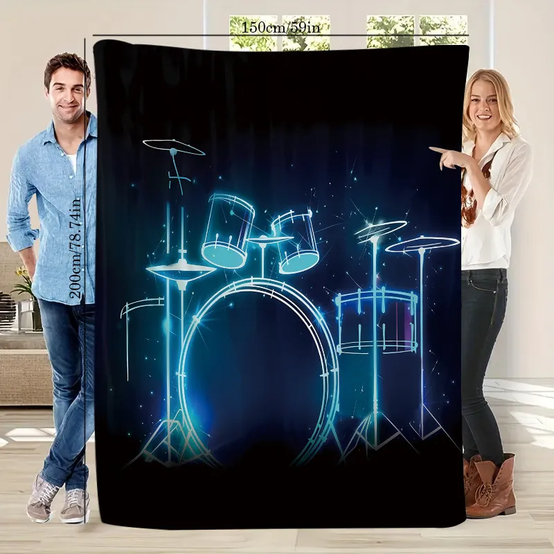 

Светящееся одеяло для барабанной установки — ежедневный плед из полиэстера и фланели