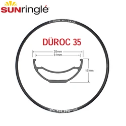 Mountain Rim Sunringle Durac 35 27.5/29 Inch Sleeved Edge 32H/28H Aluminum RimsTubeless Ready For XC TR Bike Spare Parts