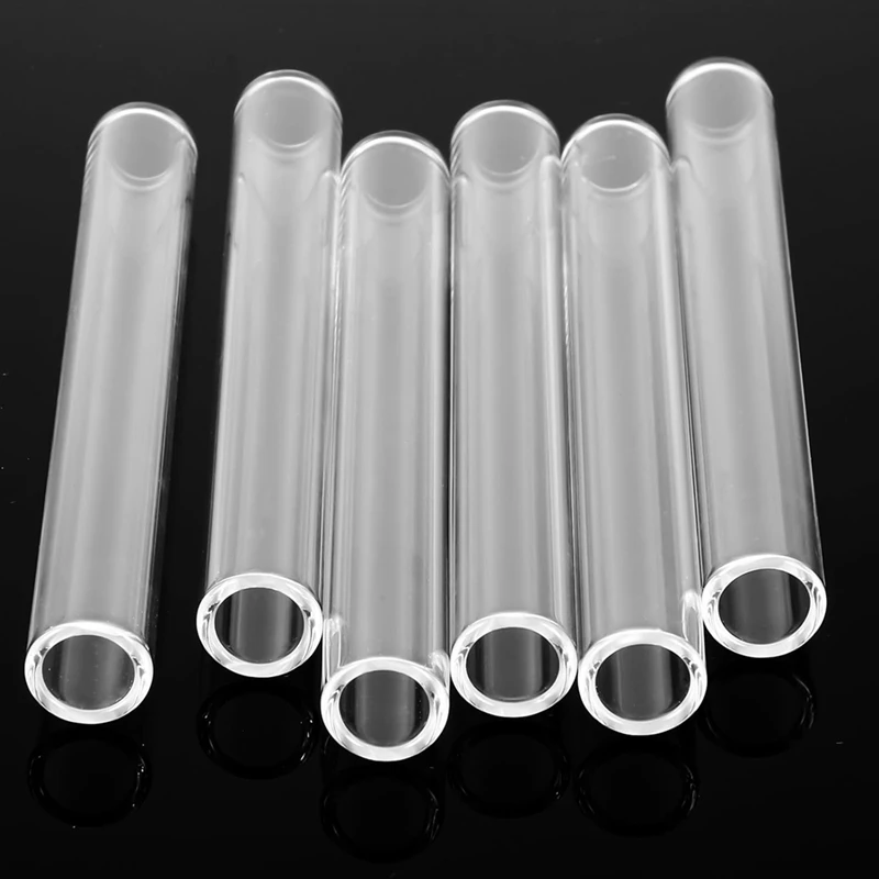 6 Pcs 4Inch Clear Borosilicate Glass Tube 12Mm OD 8Mm ID 2Mm Thick Glass Blowing Tubes With Cleaning Brush Easy Install