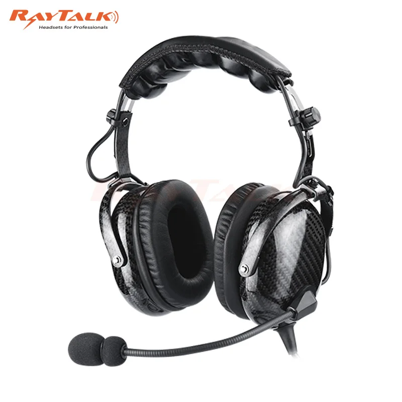 Ultra-lightweight Carbon Fiber Aviation ANR Headset GA Dual Plug Active Noise Canceling For General Aircraft Telephone Headsets