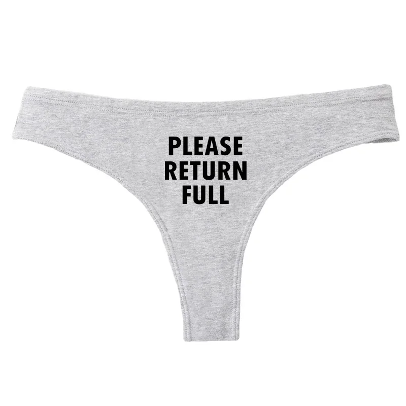 Cute PLEASE RETURN FULL Cotton Thong Breathable Women's G-string Comfortable Female Underwear Girls Hot Panties Sexy Lingerie - view 6