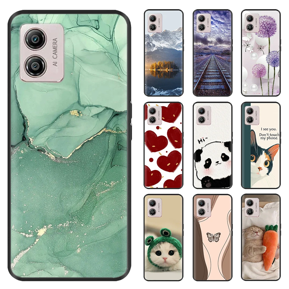 Funda a prueba de golpes para Moto E13, funda de teléfono de TPU suave pintada con animales para Motorola Moto E13 4G motoE13 E 13, carcasa