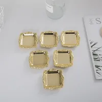 Mini Gold Storage Tray, Silver Cake, Fruit Plate, Jewelry Display, Plastic Party Sushi, Home Decor, Sauce Dish, 20Pcs
