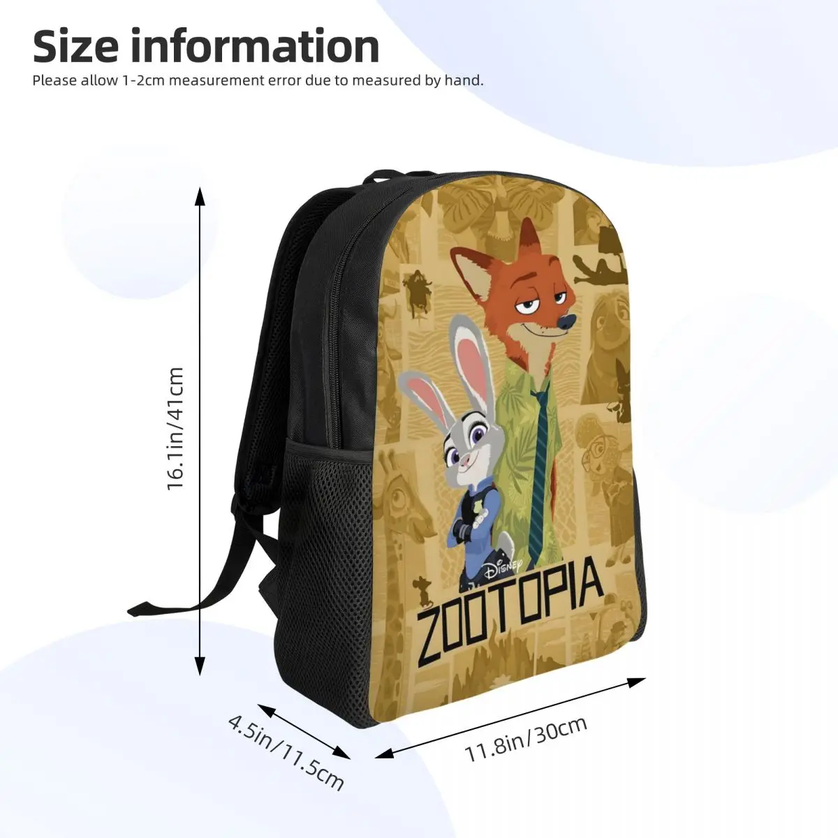 Custom Zootopia Classical Anime Travel Backpack Men Women School Laptop Bookbag Cartoon Movie College Student Daypack Bags