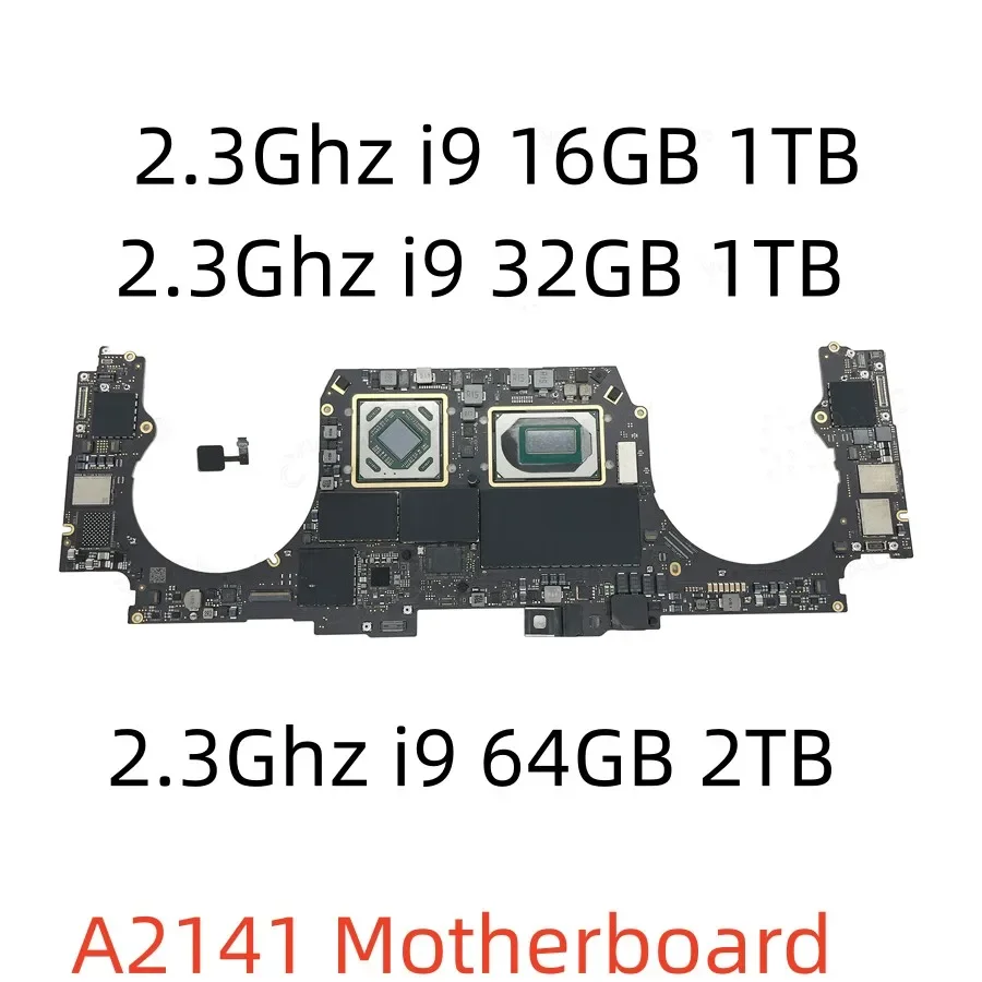Placa-mãe original testada para laptop a2141, placa lógica para macbook pro 16 