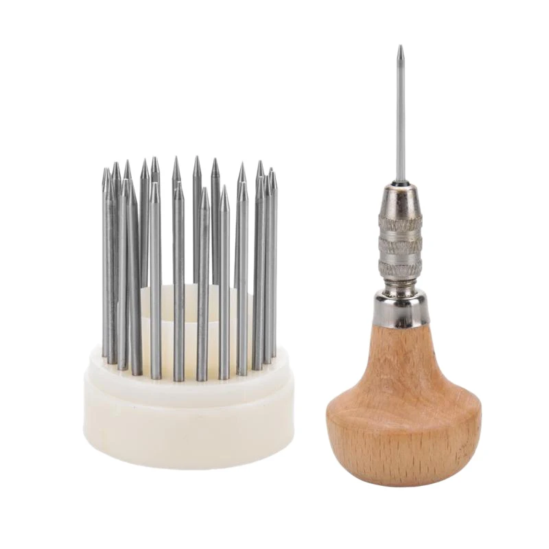 23Pcs Beading Tool Set Diamond Stone Pearl Grain Tools Set Header With Wood Handle Jewelry Making Tool For Goldsmith Jeweler