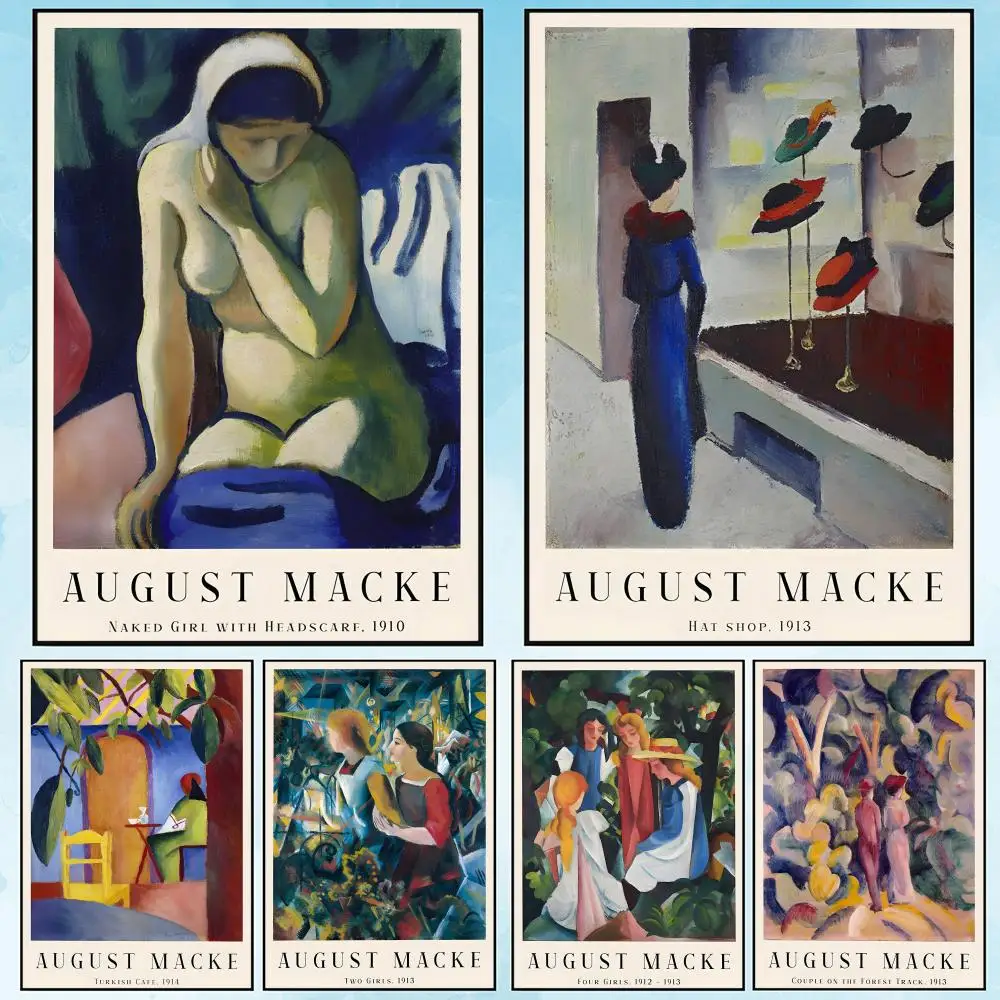 

august macke art Print Poster Poster Waterproof HD Wall Art Decal Self-Adhesive Aesthetic Decor for Home Living