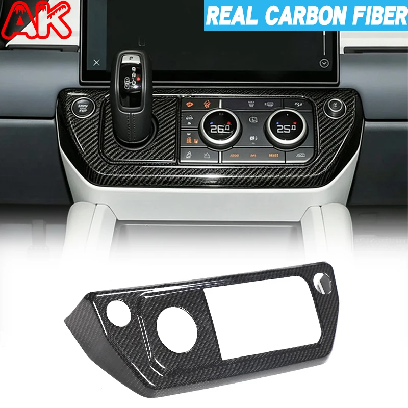 For Land Rover Defender 90 110 130 2026+ Real Carbon Fiber Car Console AC Gear Shift Panel Cover Trim Car Interior Accessories