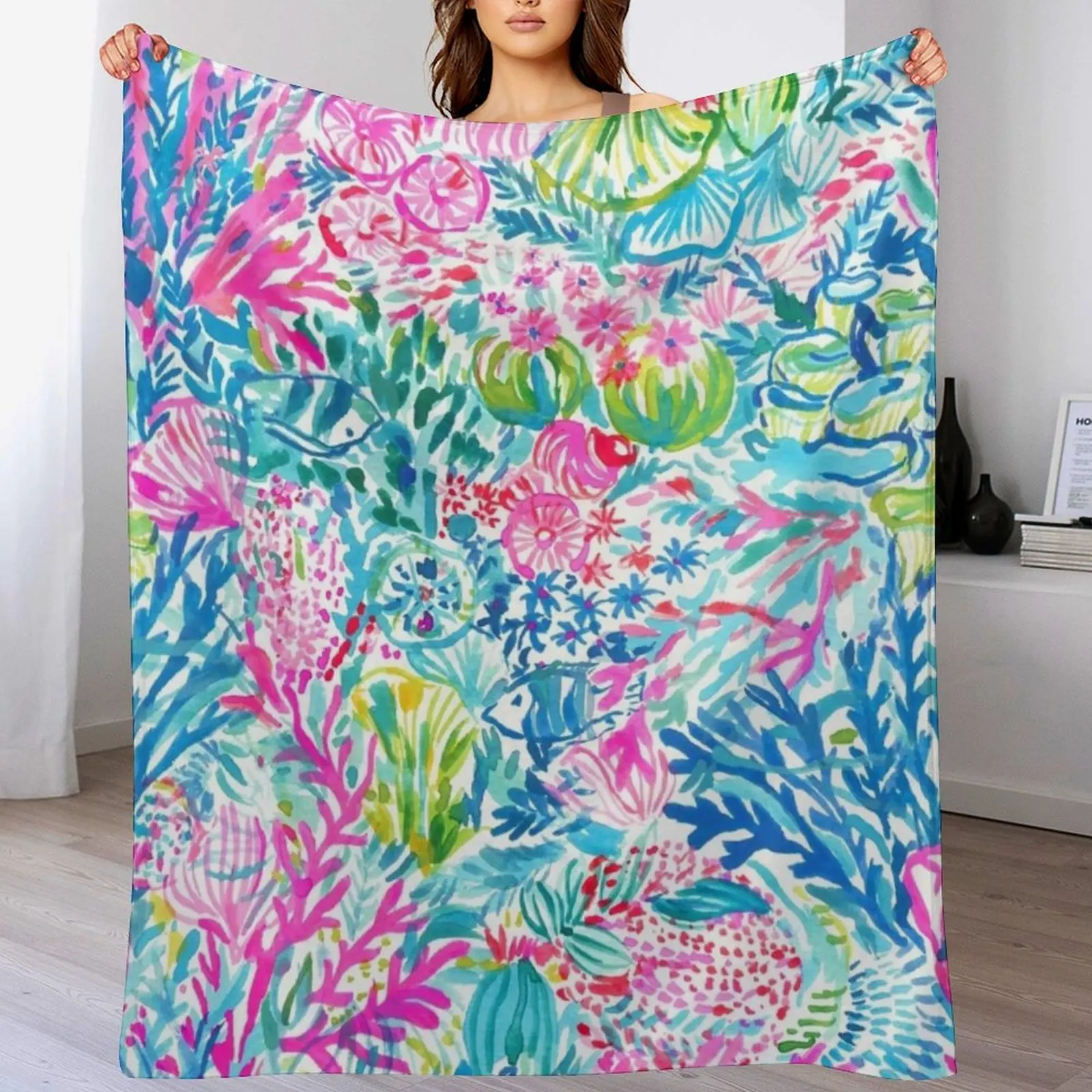 

Summer Lily Ocean Holidays Throw Blanket wednesday Quilt Blankets