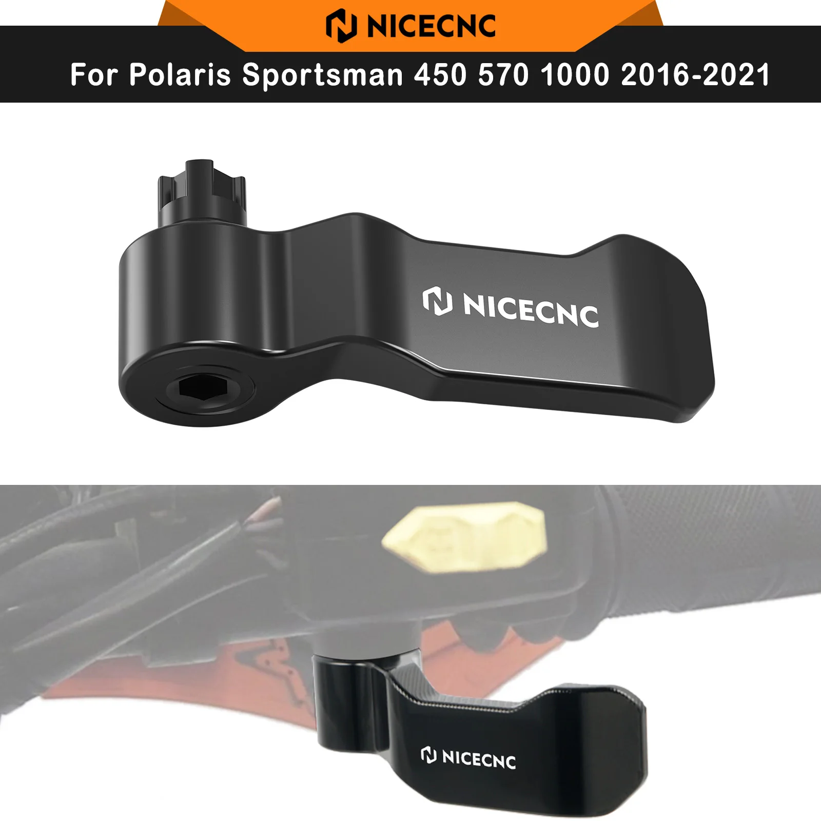 NICECNC Thumb Throttle Lever For Polaris Scrambler 1000 Sportsman 450 570 1000 Aluminum Anodized Anti-Slip ATV Replace #2010436