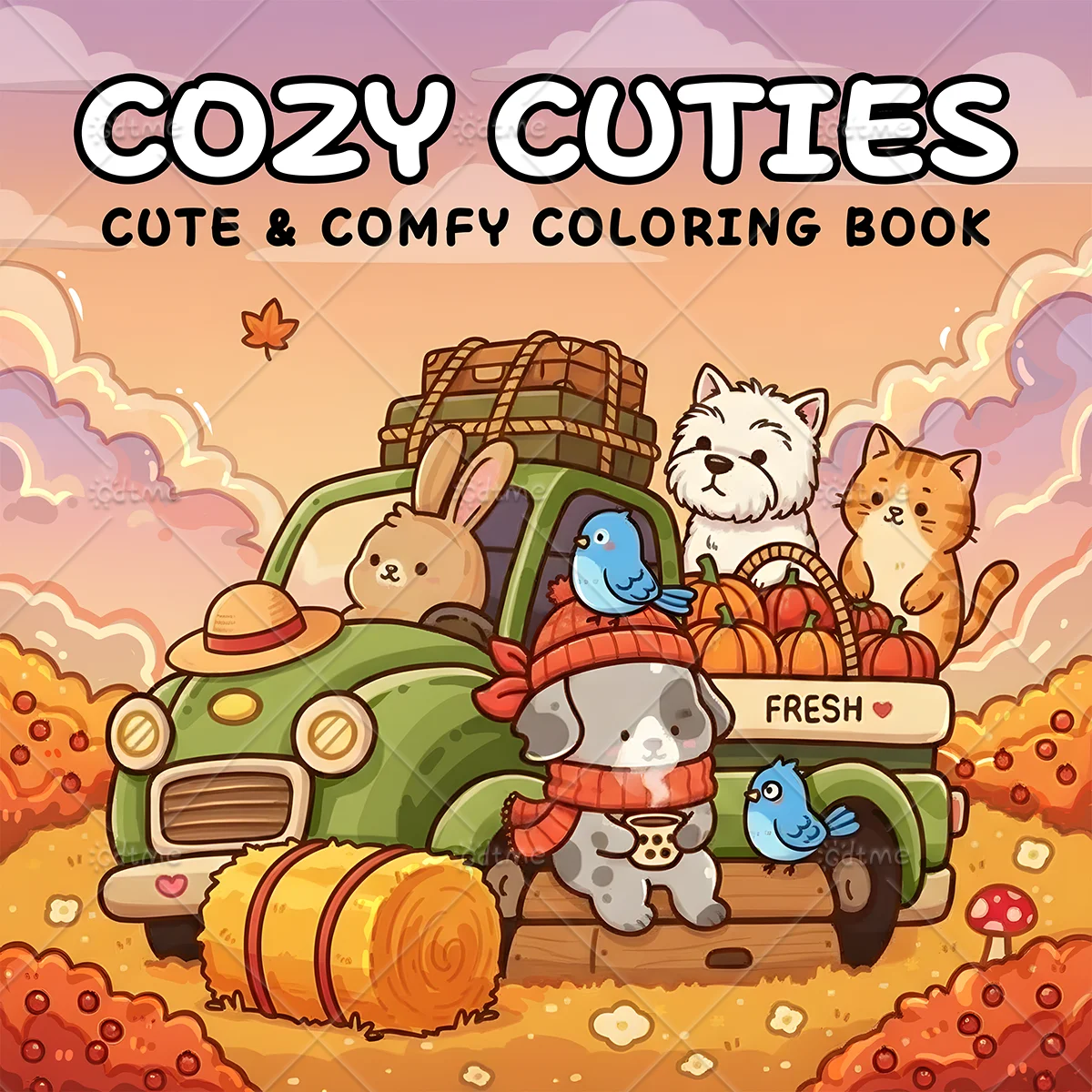 COZY CUTIES Malbuch für Erwachsene mit einfachen Cartoon-Mustern zur Entspannung, DIY-Mal- und Zeichenbücher für Jugendliche
