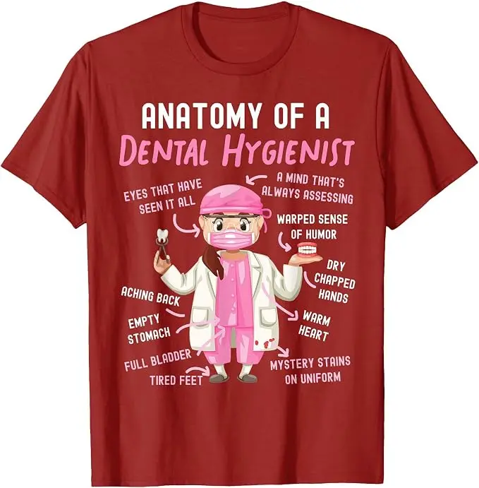 Dentalhygieniker Anatomie T-Shirt Y2k Lustiges Zahnarzt HS0 Grafik Spruch T-Shirt Humor Zahnärzte Personalisierte Weiche Baumwollkleidung – Detail 14