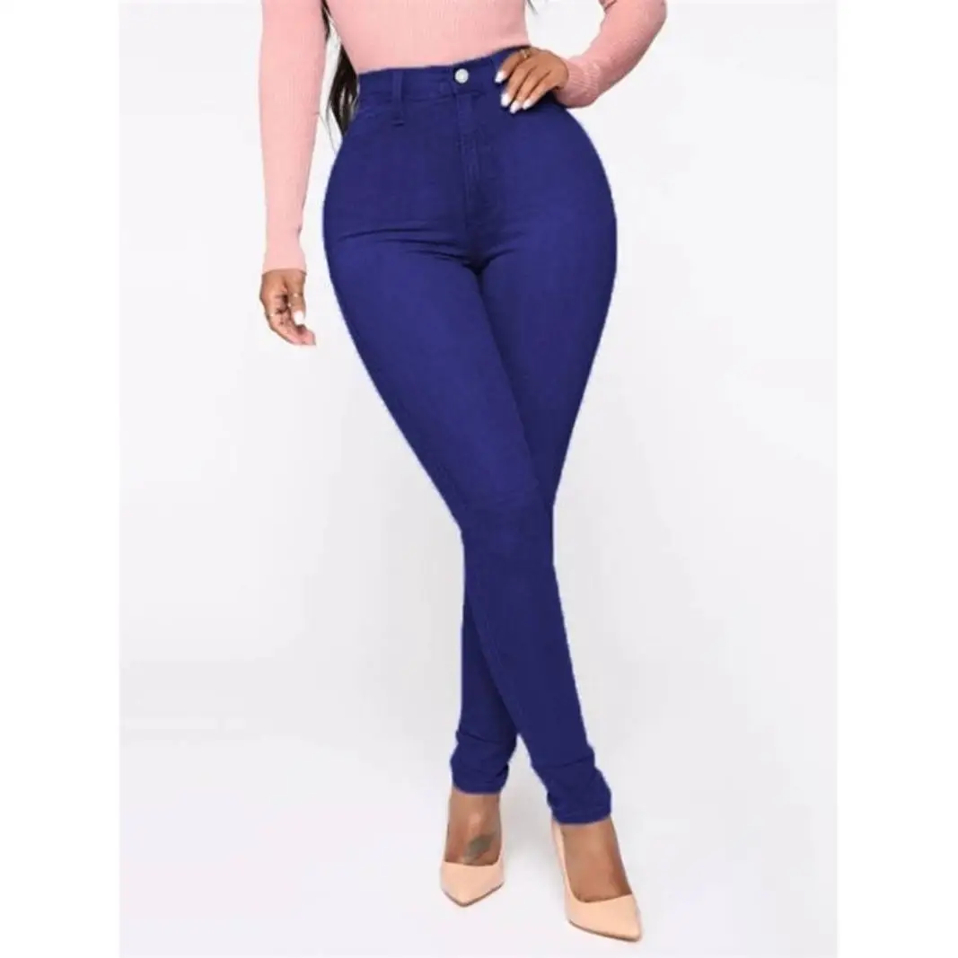 Faion Stretch Jeans Frauen plus Größe Casual Hosen 2023S6XL l Taille Lange Baumwolle Elastische Denim Zipper Blei Stift Hosen