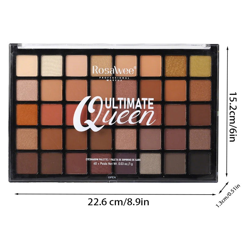 Palette de fards à paupières 40 couleurs – Double texture mate et scintillante, tons terreux marron et macarons, cosmétiques premium pour un superbe maquillage pour les yeux et une palette de maquillage pour les dates quotidiennes, les festivals de musique, les fêtes sur la plage