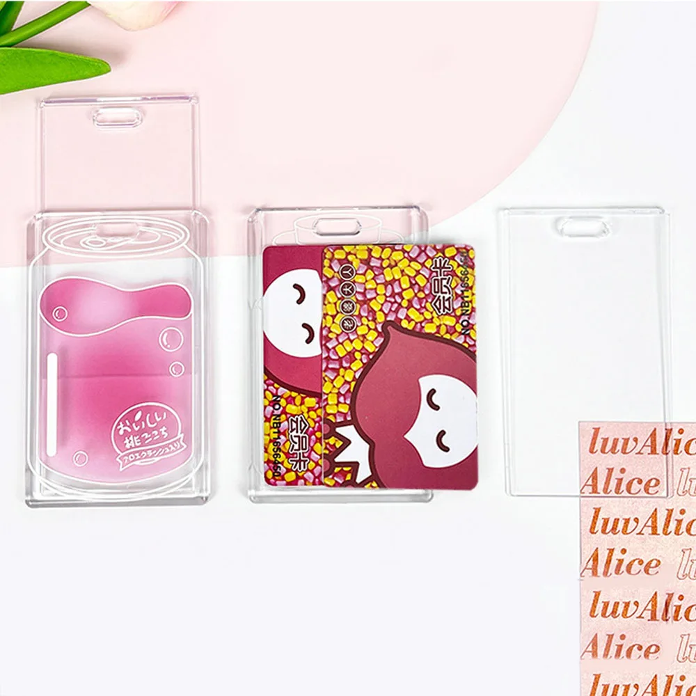 INS Acrylic Transparent Photocard Holder Idol Photo Card Sleeve Access Control Small Card Hard Shell Double Card Protective Case