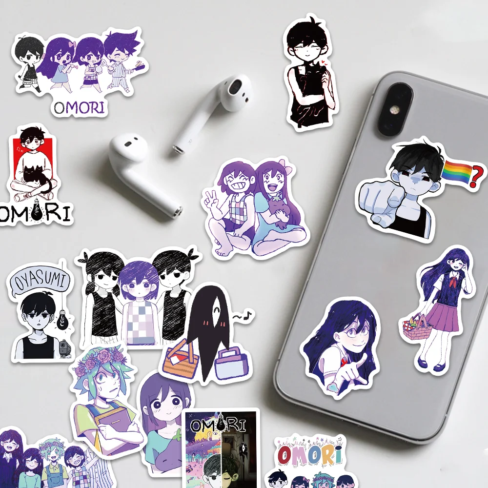 50pcs Hot Game Omori Stickers Laptop Guitar Luggage Skateboard Bike Car Phone Cool Sticker Kid ToyStickers