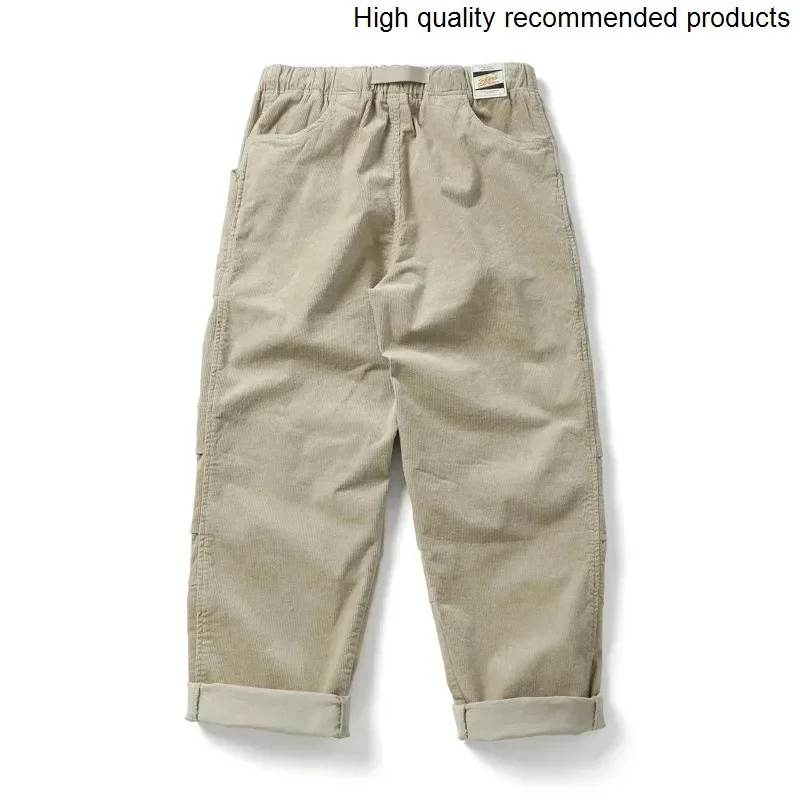 

Japanese Streetwear Fashion Loose Men Casual Outdoor Tack Corduroy Cargo Pants Cityboy Techwear Trousers Joggers Sweatpants
